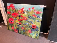 Schilderij “ maya wildevuur -klaprozenveld met korenbloemen” - afbeelding 3 van  7