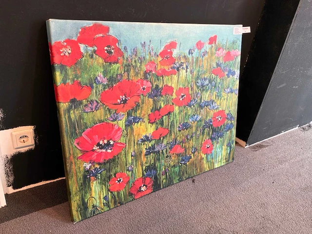 Schilderij “ maya wildevuur -klaprozenveld met korenbloemen” - afbeelding 4 van  7