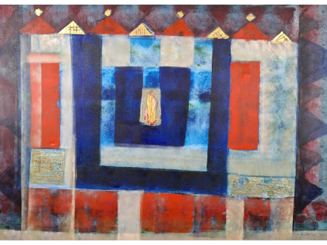 Schilderij, maya wildevuur, abstract, 1992 - afbeelding 1 van  7