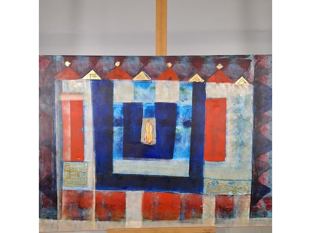 Schilderij, maya wildevuur, abstract, 1992 - afbeelding 3 van  7