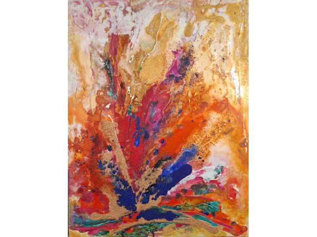 Schilderij, maya wildevuur, abstract, 1994 - afbeelding 1 van  10