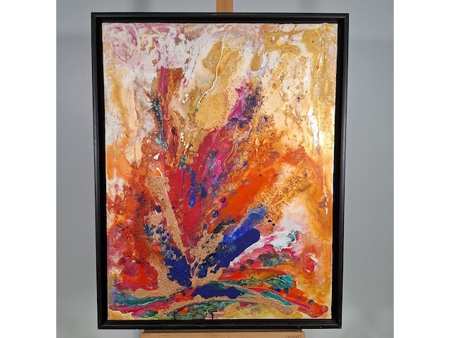 Schilderij, maya wildevuur, abstract, 1994 - afbeelding 3 van  10