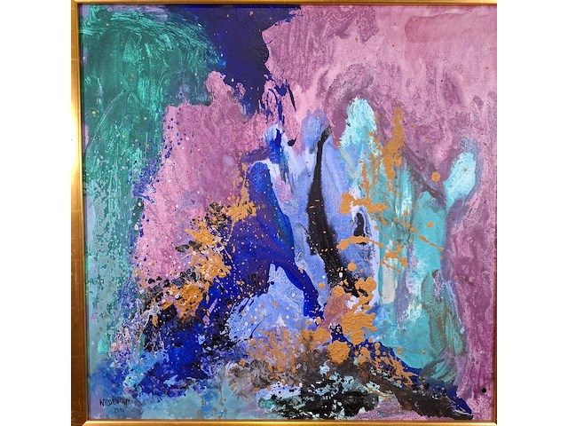 Schilderij, maya wildevuur, abstract, 2001 - afbeelding 3 van  9
