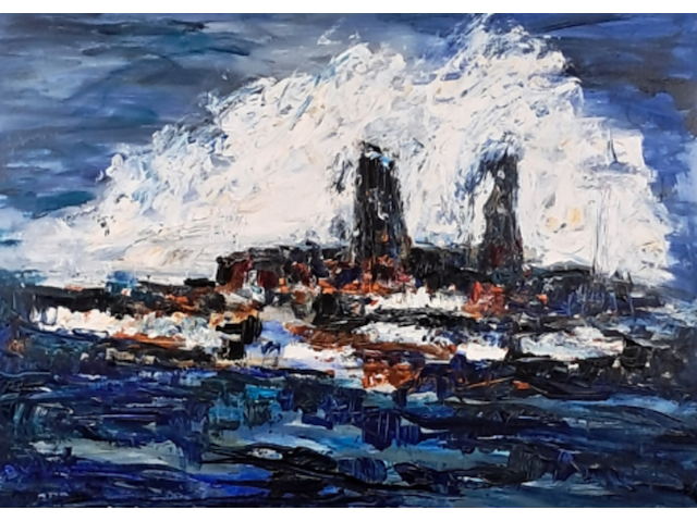 Schilderij, maya wildevuur, acille tanta, 1995 - afbeelding 1 van  6
