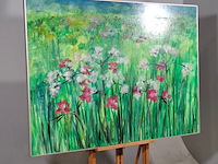 Schilderij, maya wildevuur, bloemenveld, 1991 - afbeelding 2 van  7