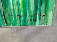 Schilderij, maya wildevuur, bloemenveld, 1991 - afbeelding 4 van  7