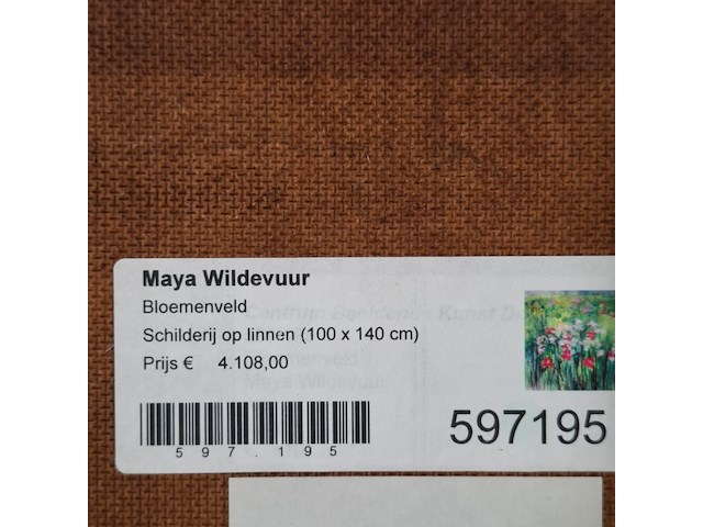 Schilderij, maya wildevuur, bloemenveld, 1991 - afbeelding 7 van  7