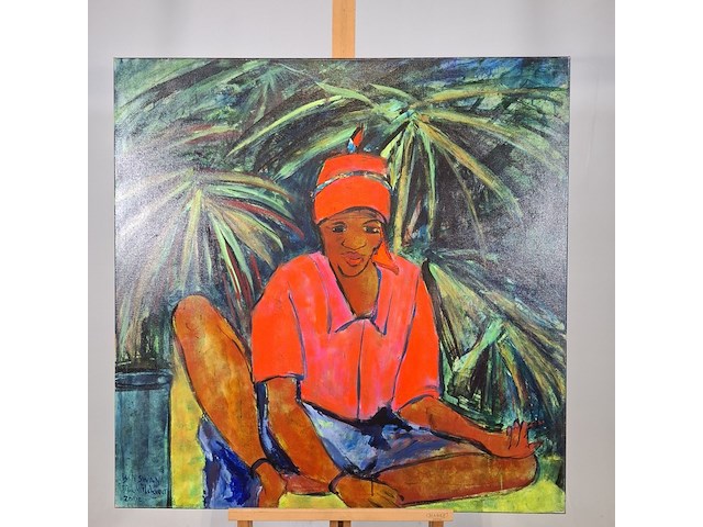 Schilderij, maya wildevuur, botswana, 2000 - afbeelding 2 van  7
