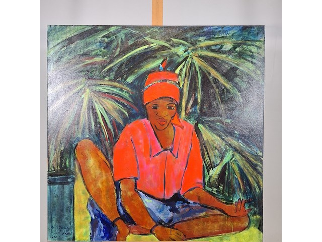 Schilderij, maya wildevuur, botswana, 2000 - afbeelding 3 van  7