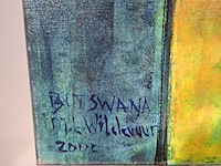 Schilderij, maya wildevuur, botswana, 2000 - afbeelding 5 van  7