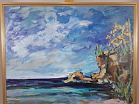 Schilderij, maya wildevuur, curaçao kleine knip, 2001 - afbeelding 2 van  7