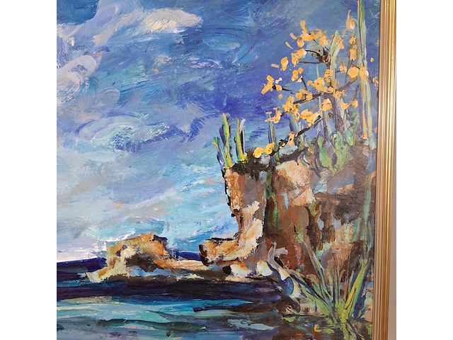 Schilderij, maya wildevuur, curaçao kleine knip, 2001 - afbeelding 4 van  7