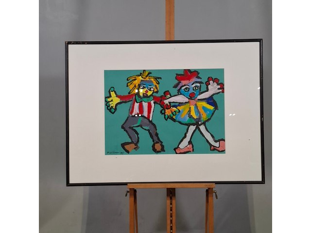 Schilderij, maya wildevuur, figuren, 2003 - afbeelding 1 van  8