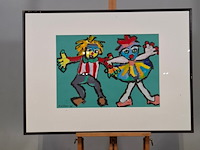 Schilderij, maya wildevuur, figuren, 2003