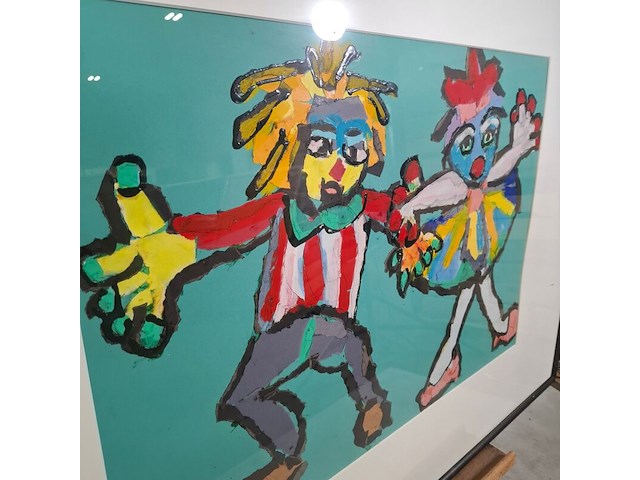 Schilderij, maya wildevuur, figuren, 2003 - afbeelding 5 van  8