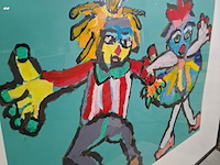 Schilderij, maya wildevuur, figuren, 2003 - afbeelding 5 van  8