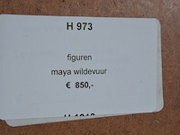 Schilderij, maya wildevuur, figuren, 2003 - afbeelding 7 van  8