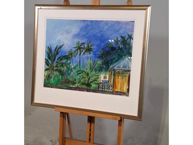 Schilderij, maya wildevuur, landschap, 1998 - afbeelding 3 van  6