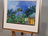 Schilderij, maya wildevuur, landschap, 1998 - afbeelding 3 van  6