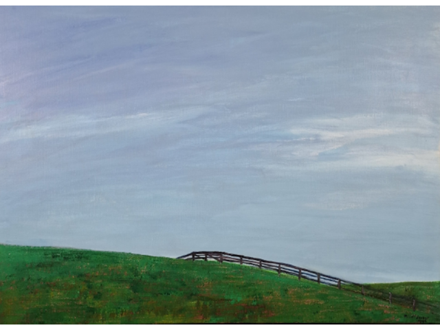 Schilderij, maya wildevuur, landschap/de dijk - afbeelding 1 van  9