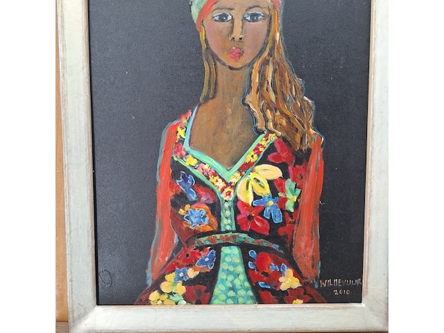 Schilderij, maya wildevuur, meisje, 2010 - afbeelding 5 van  10