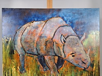 Schilderij, maya wildevuur, neushoorn, 2003 - afbeelding 2 van  7