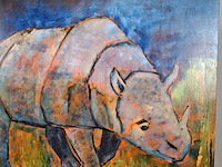 Schilderij, maya wildevuur, neushoorn, 2003 - afbeelding 4 van  7