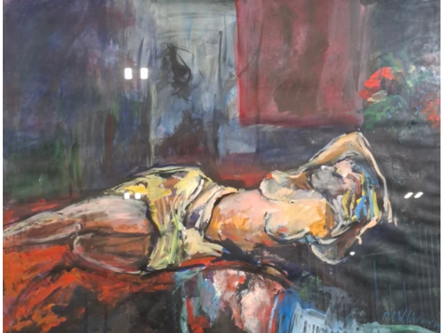 Schilderij, maya wildevuur, nirala, 1991 - afbeelding 1 van  8