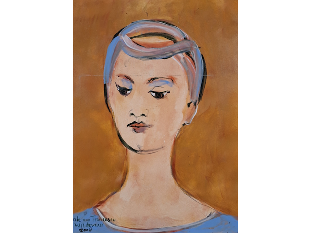 Schilderij, maya wildevuur, ode aan francesco, 2008 - afbeelding 1 van  8