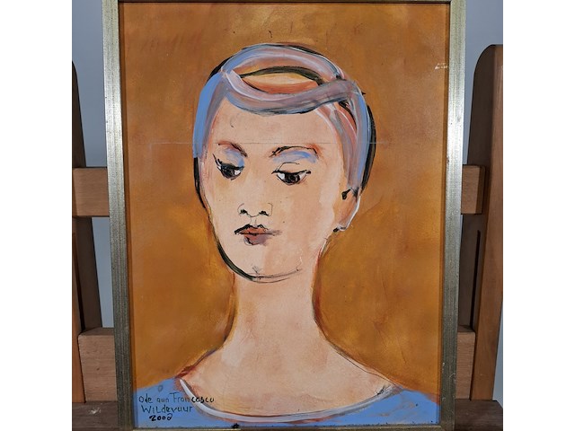 Schilderij, maya wildevuur, ode aan francesco, 2008 - afbeelding 2 van  8