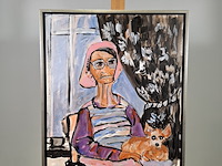 Schilderij, maya wildevuur, vrouw met chihuahua, 2012 - afbeelding 2 van  7