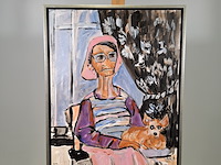 Schilderij, maya wildevuur, vrouw met chihuahua, 2012 - afbeelding 3 van  7