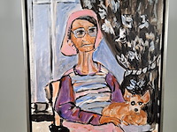 Schilderij, maya wildevuur, vrouw met chihuahua, 2012 - afbeelding 4 van  7