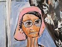 Schilderij, maya wildevuur, vrouw met chihuahua, 2012 - afbeelding 6 van  7