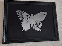 Schilderij met vlinder. - afbeelding 3 van  3