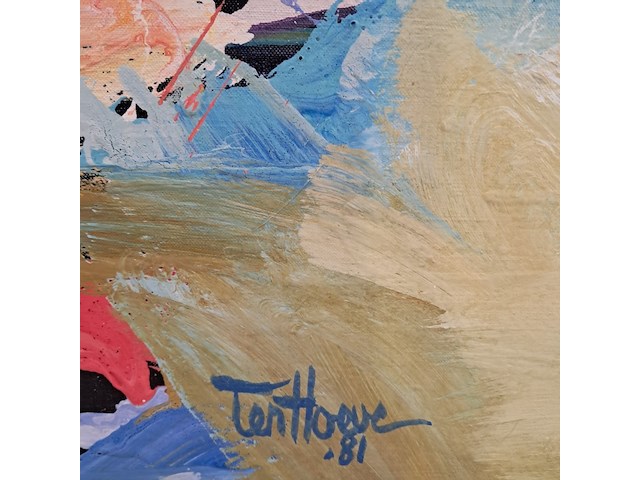 Schilderij, m.j. ten hoeve, no. 2, 1981 - afbeelding 4 van  8