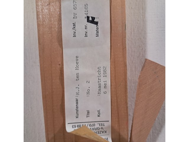 Schilderij, m.j. ten hoeve, no. 2, 1981 - afbeelding 8 van  8