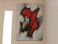 Schilderij op doek met afmeting 70 x 100 cm.