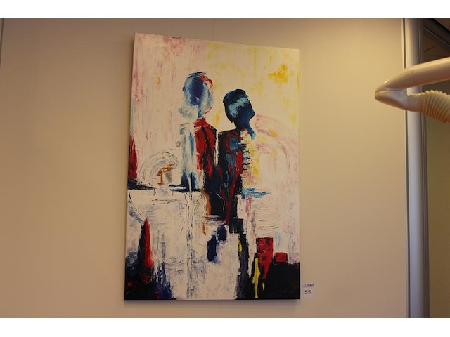 Schilderij op doek met afmeting 80 x 120 cm gesigneerd c. stompe. - afbeelding 1 van  3