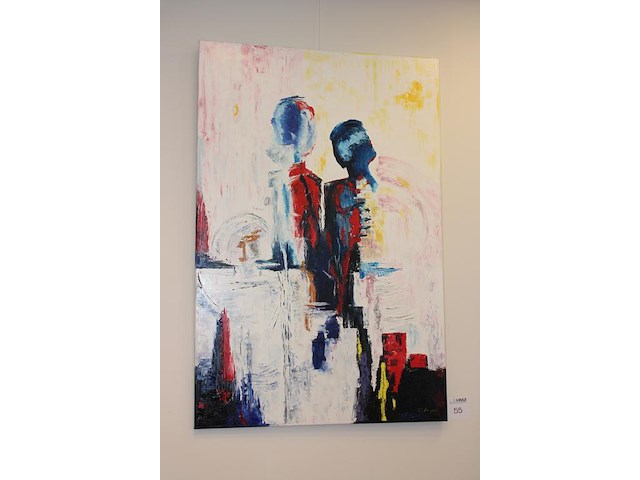 Schilderij op doek met afmeting 80 x 120 cm gesigneerd c. stompe. - afbeelding 2 van  3