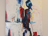 Schilderij op doek met afmeting 80 x 120 cm gesigneerd c. stompe. - afbeelding 2 van  3