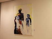 Schilderij op doek met afmeting 80 x 120 cm gesigneerd c. stompe. - afbeelding 1 van  3