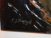 Schilderij op doek met afmeting 80 x 120 cm gesigneerd c. stompe. - afbeelding 3 van  3