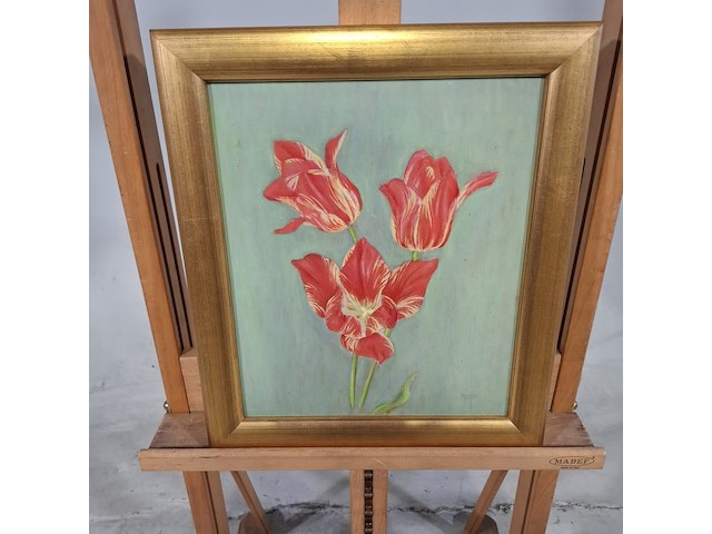 Schilderij op paneel, r. van der borden, 12 bloemstudies, bizarre zaailing - afbeelding 1 van  8