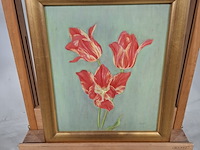 Schilderij op paneel, r. van der borden, 12 bloemstudies, bizarre zaailing