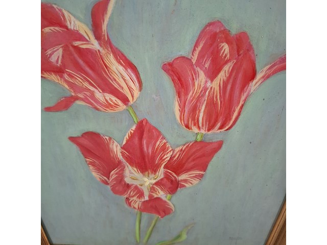 Schilderij op paneel, r. van der borden, 12 bloemstudies, bizarre zaailing - afbeelding 4 van  8