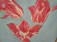 Schilderij op paneel, r. van der borden, 12 bloemstudies, bizarre zaailing - afbeelding 4 van  8