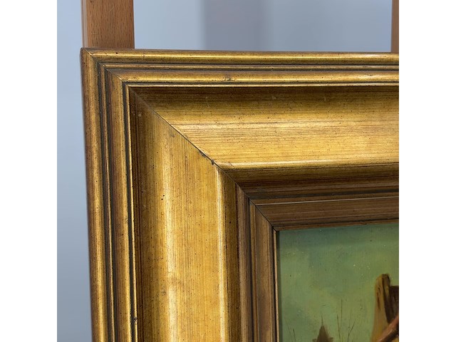 Schilderij op paneel, 'schaats tafereel' - afbeelding 5 van  8