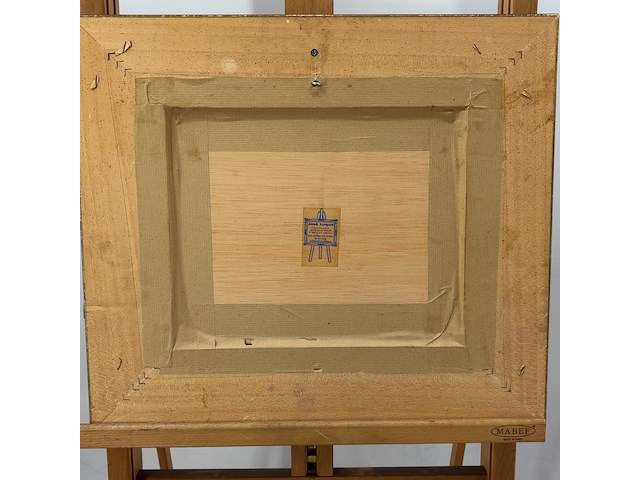 Schilderij op paneel, 'schaats tafereel' - afbeelding 7 van  8