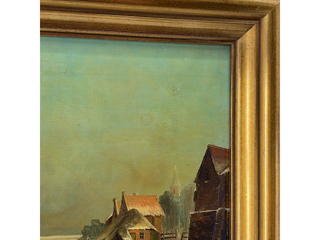 Schilderij op paneel, 'schaatsen winterlandschap' - afbeelding 3 van  9